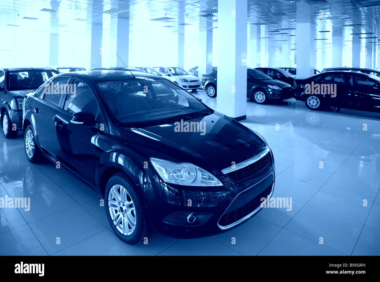 new cars in hall Stock Photo Alamy