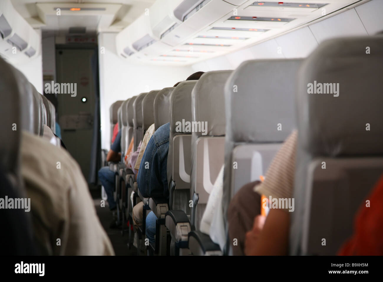 Chairs in airplane Stock Photo Alamy