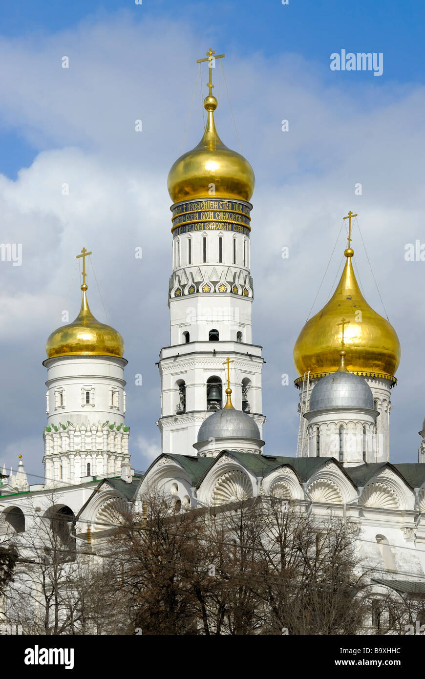 Russian churches on the territory of Moscow Kremlin Moscow Russia Stock Photo