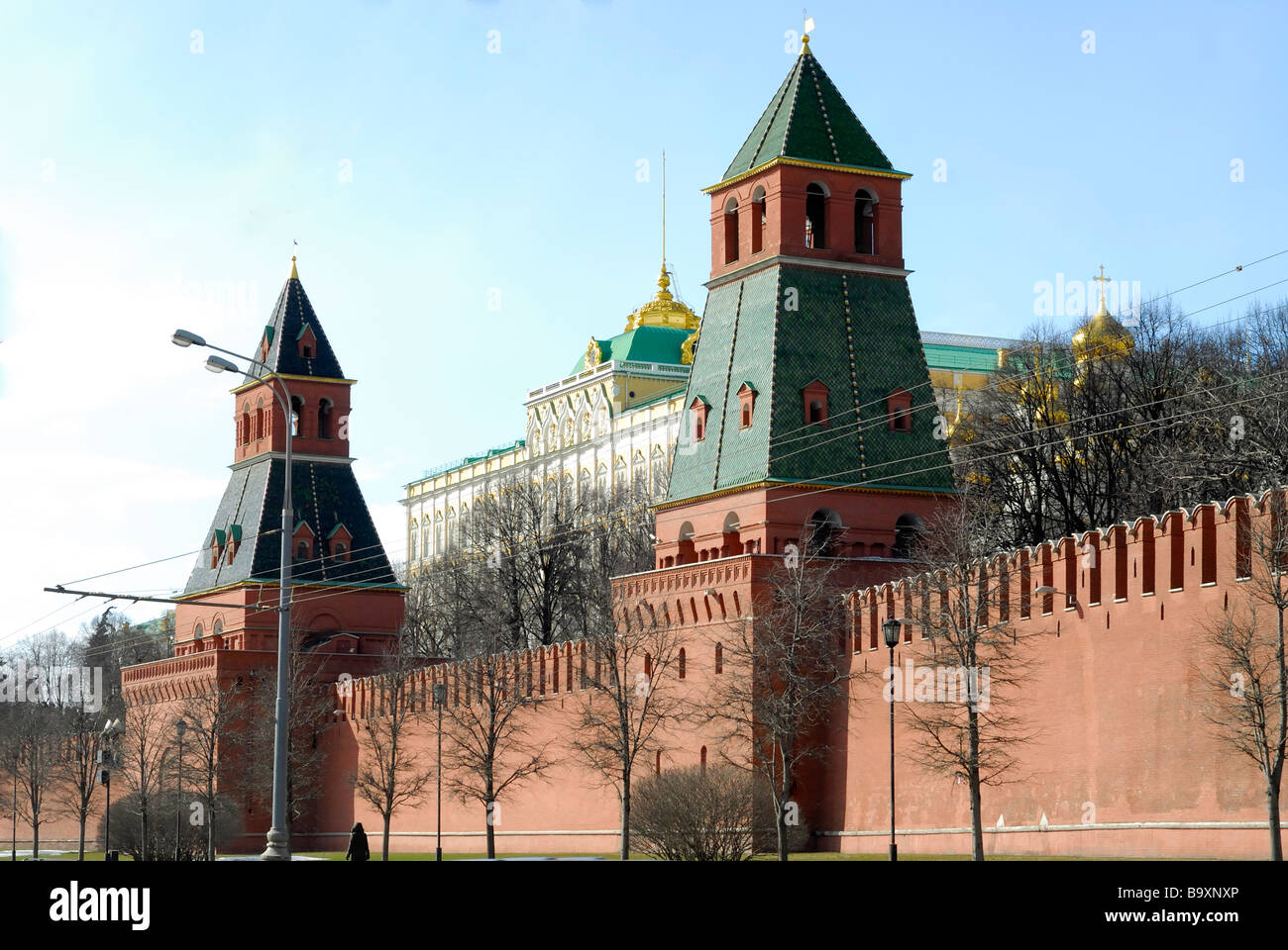 Moscow Kremlin towers kremlin wall and the Grand Kremlin Palace