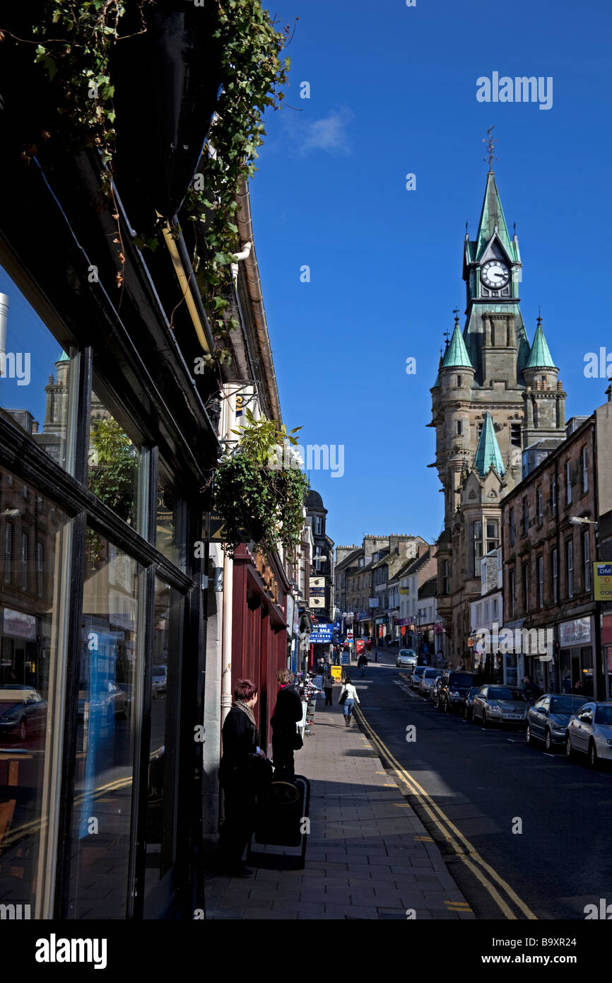 Street, town Dunfermline, Fife, Scotland, UK, Europe Stock Photo