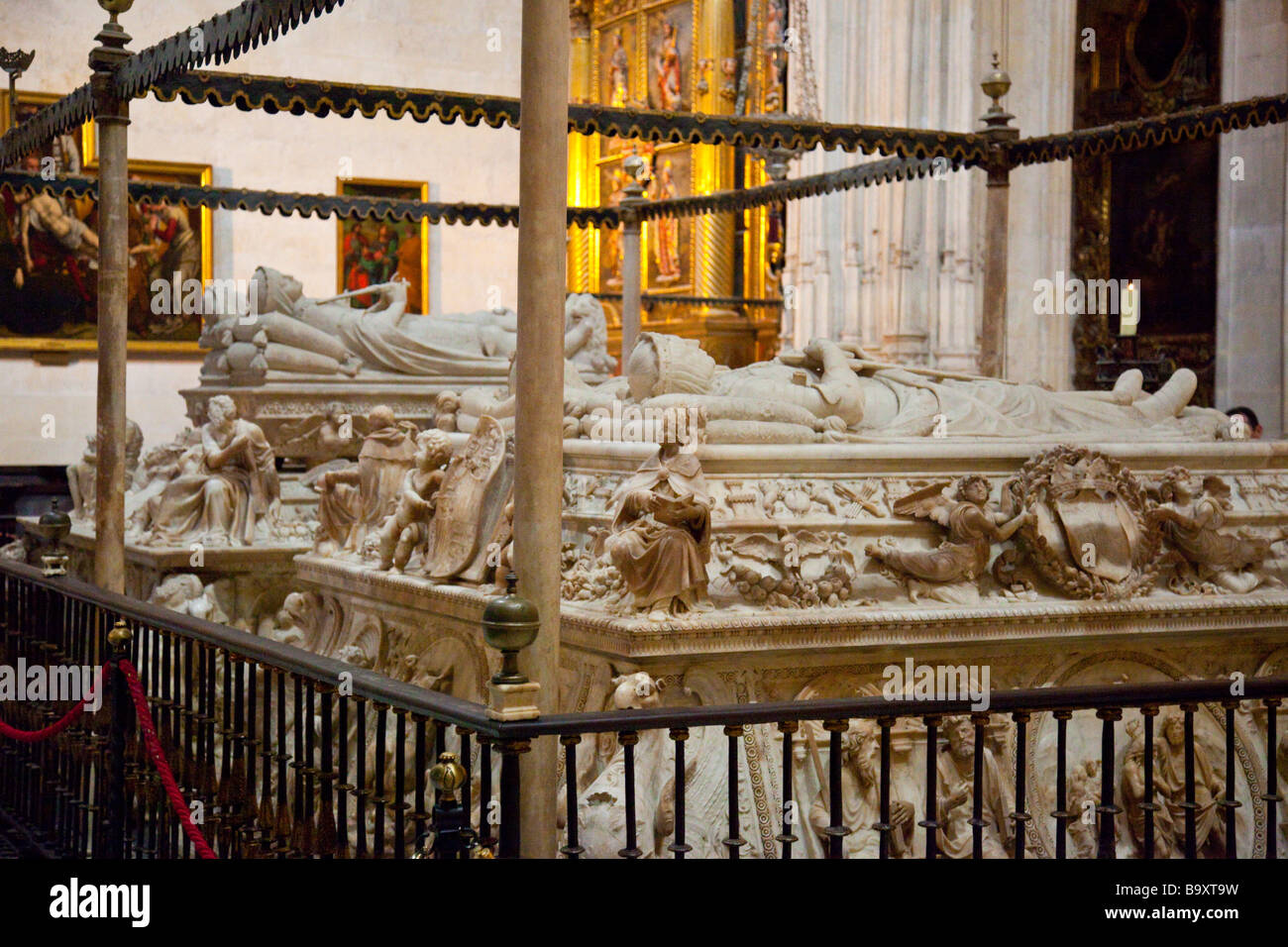 Tomb of Ferdinand and Isabella in Capilla Real of the Granada Cathedral in Granada Spain Stock