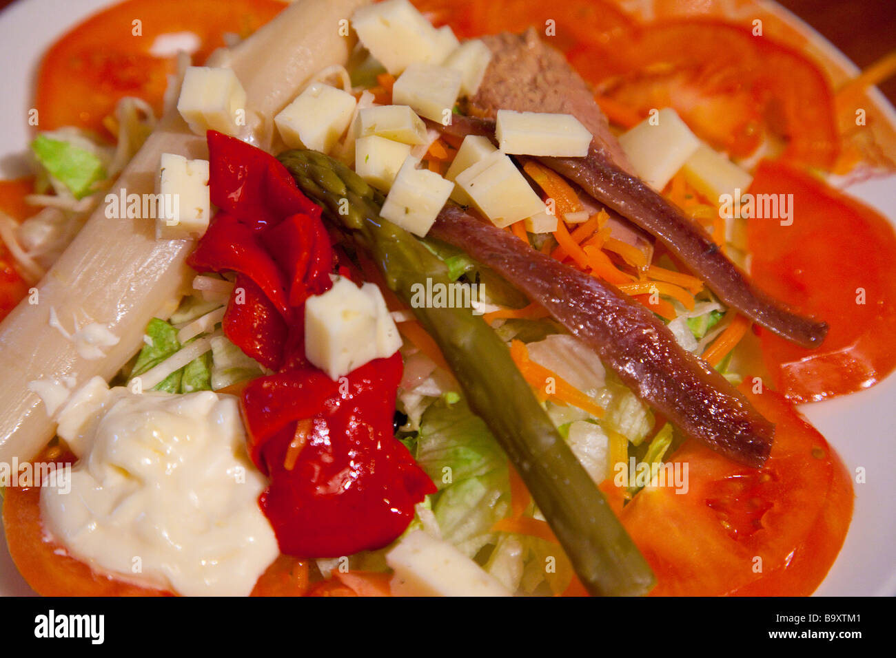 Salad Tapa at Bodegas Castaneda in Granada Spain Stock Photo
