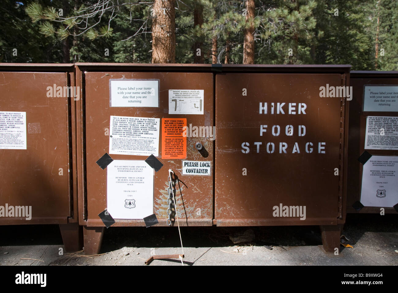 Food storage locker Mount Whitney Lone Pine Calilfornia USA Stock Photo