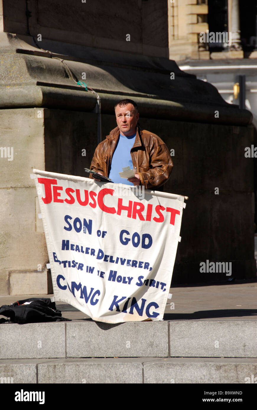 christian street evangelist Stock Photo