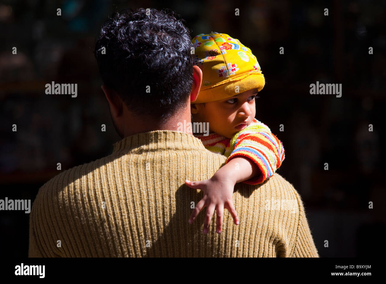 Indian Father and Child in Delhi India Stock Photo - Alamy