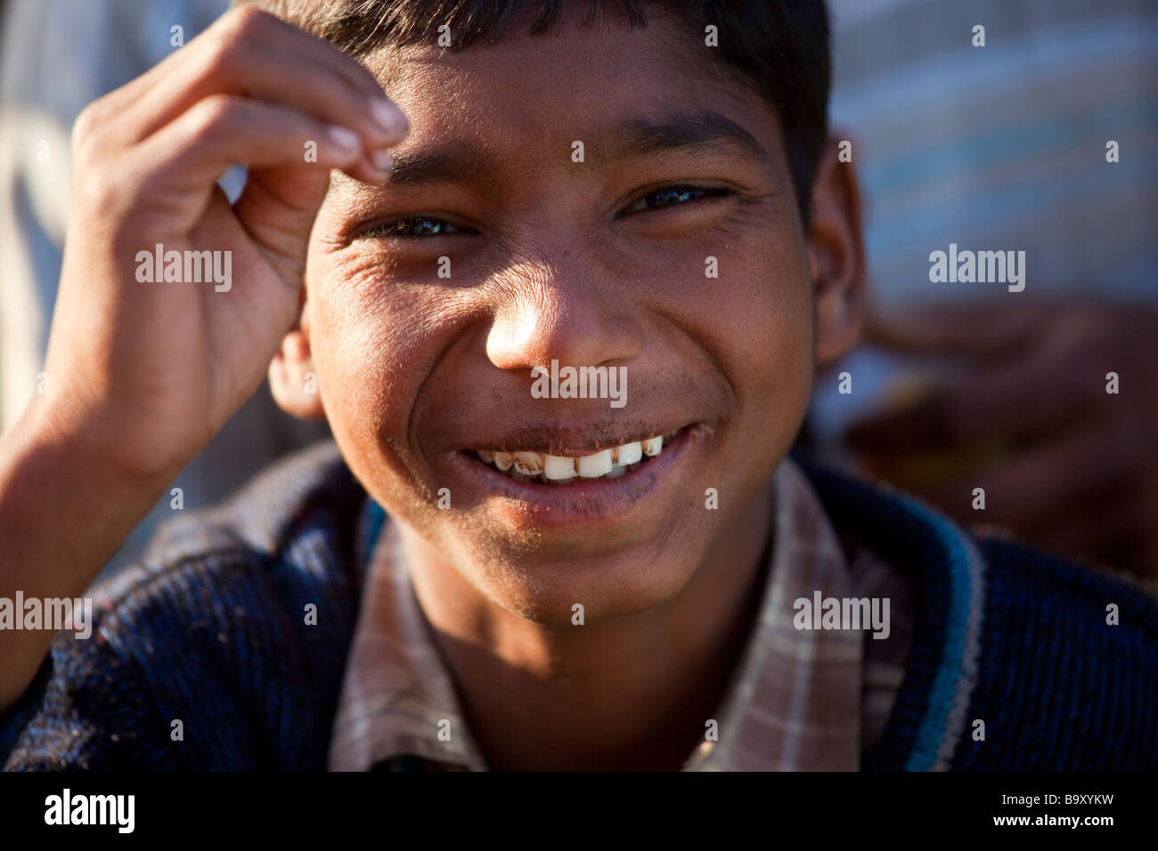 Smiling indian Boy in Delhi India Stock Photo - Alamy