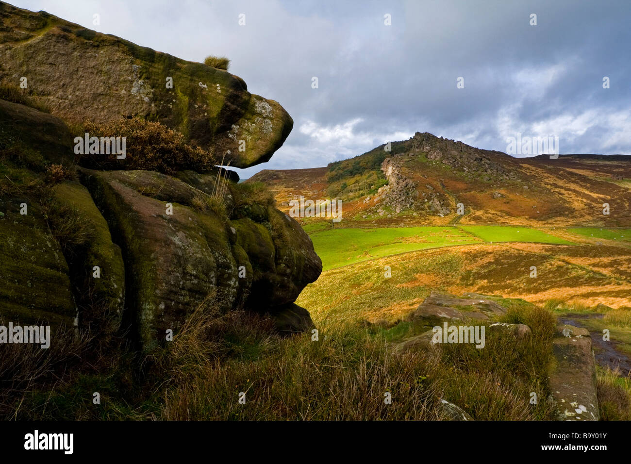 View of The Roaches near Leek in the Staffordshire Peak District Stock Photo