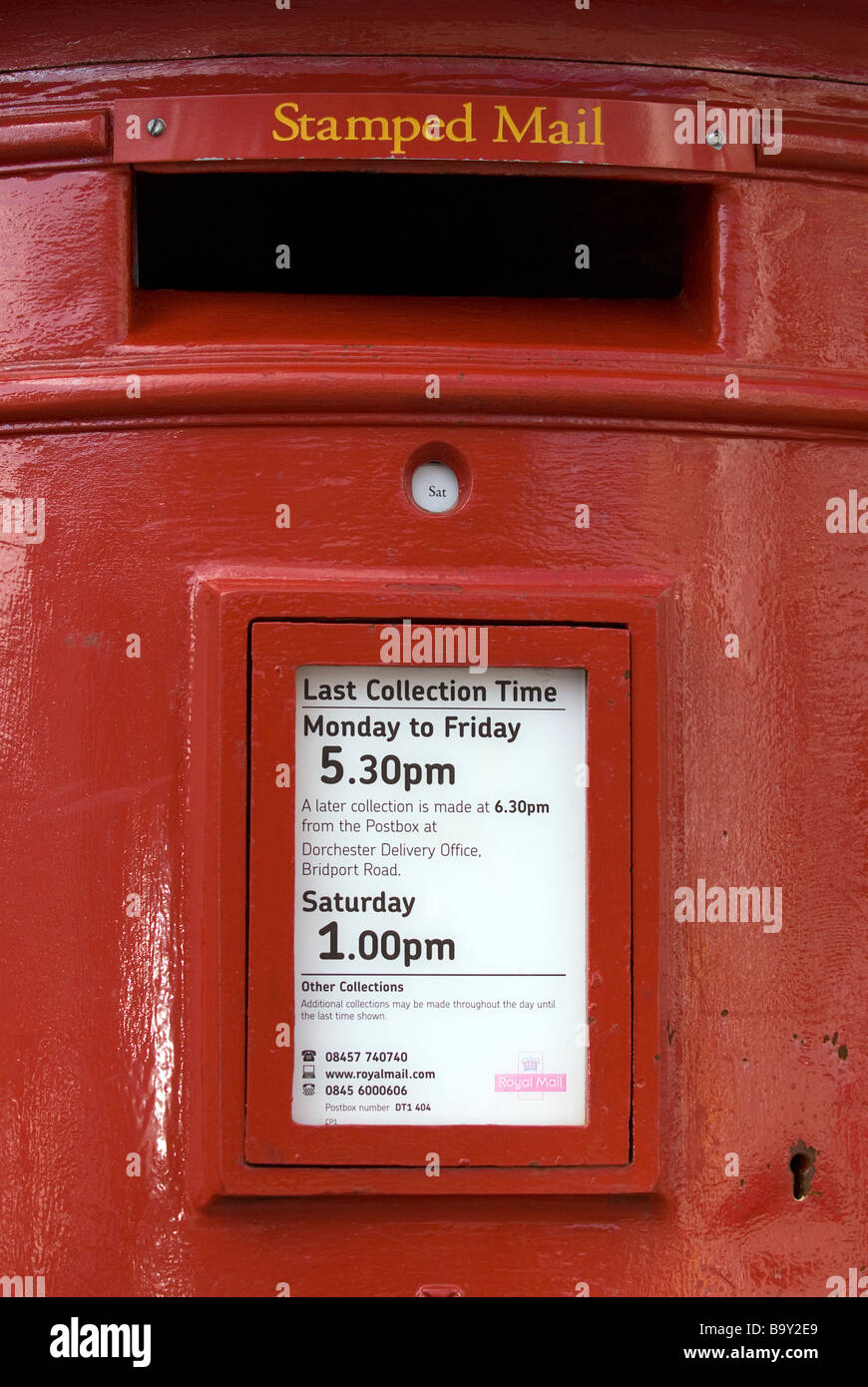 Royal Mail red posting box, Dorchester UK Stock Photo Alamy