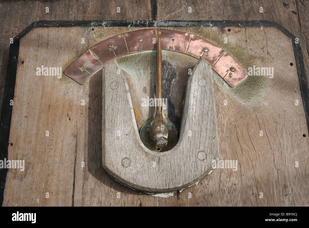 Rudder angle instrument onboard the Earl of Pembroke tall ship