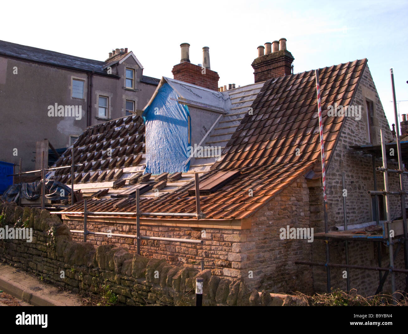 Old cottage being totally renovated in Frome, Somerset, England. Stock Photo