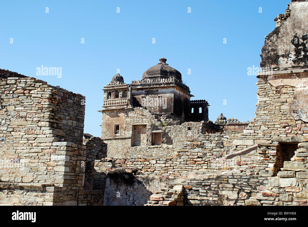 Chittorgarh fort, situated on South Eastern plateau of Aravali mountain ranges,  Rajasthan State, India Stock Photo