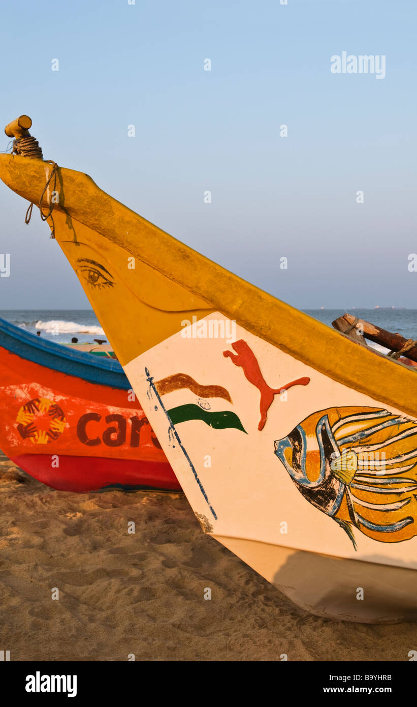 Fishing boats on Marina Beach Chennai Tamil Nadu India Stock Photo Alamy
