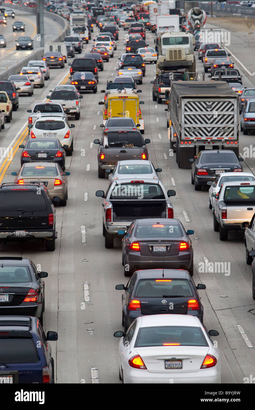 Traffic on the freeway in Los Angeles California Stock Photo Alamy