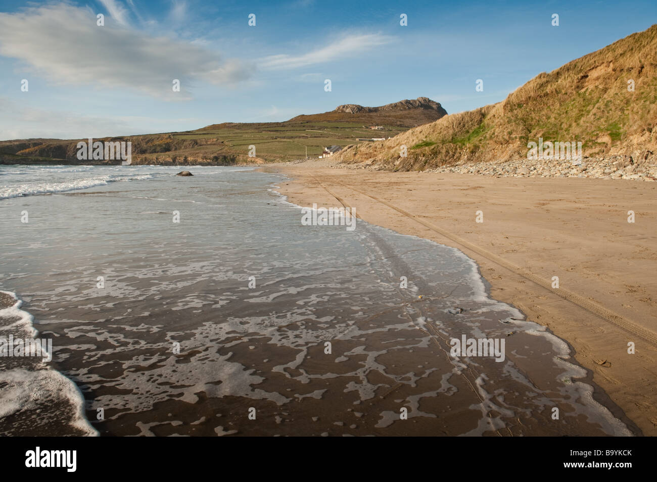 deserted Whitesands Bay beach Porth Mawr near St Davids Pembrokeshire