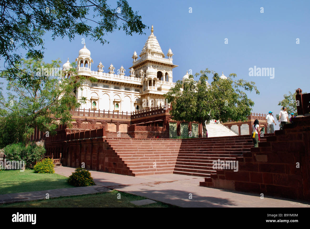 Jaswant Thada, built in 1899 with White Makrana marble as a Cenotaph for Jasawant Singh of Jodhpur, Rajasthan State, India. Stock Photo