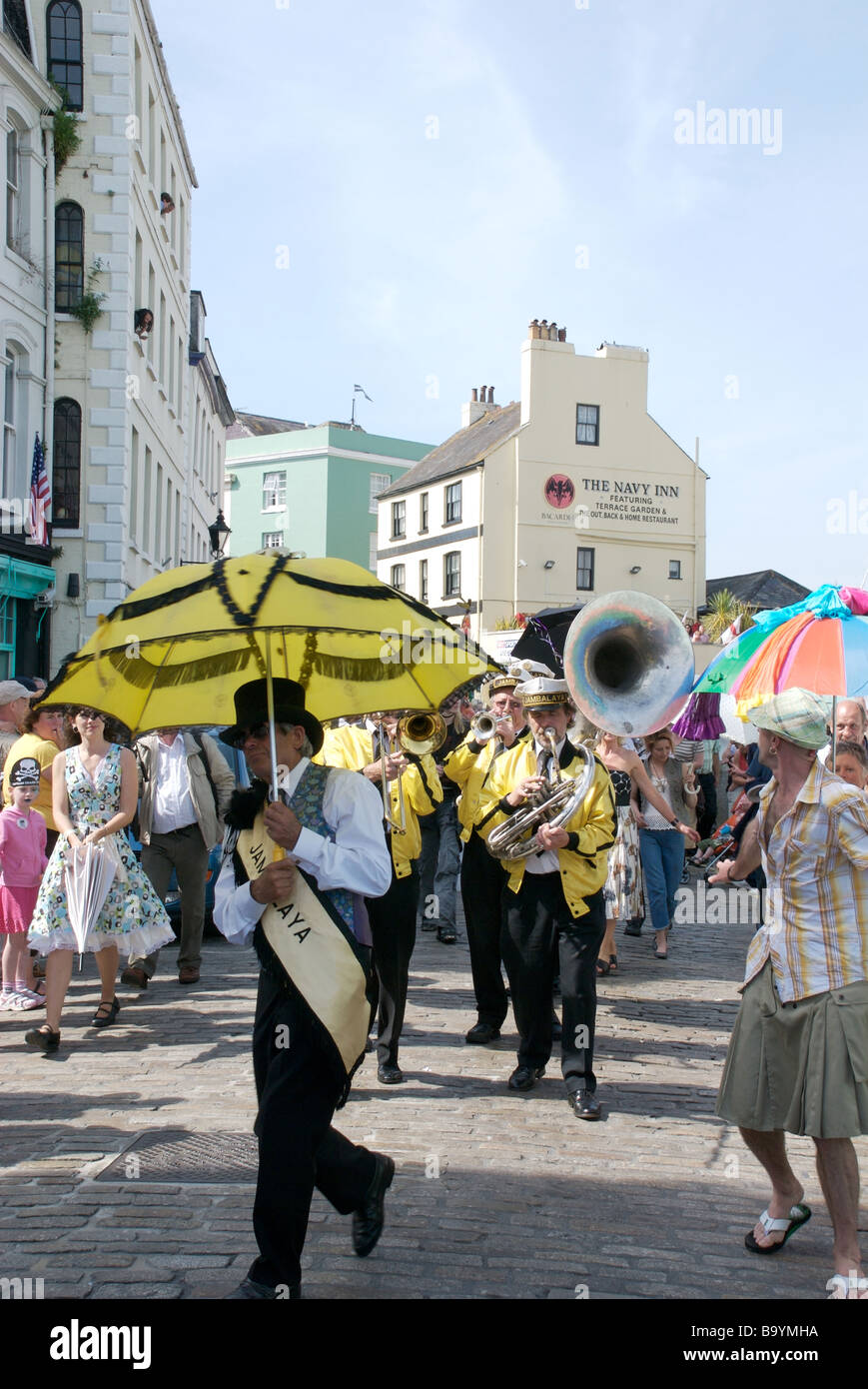 Jambalaya cuban style music band during the Jazz and Blues festival