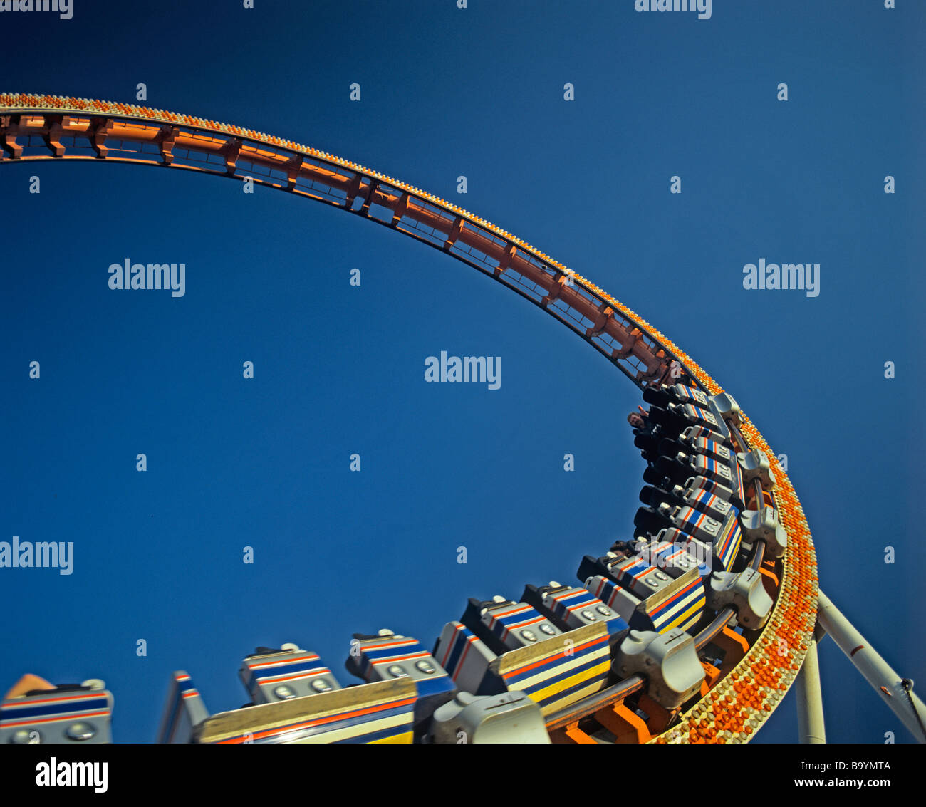 looping at a roller coaster Stock Photo