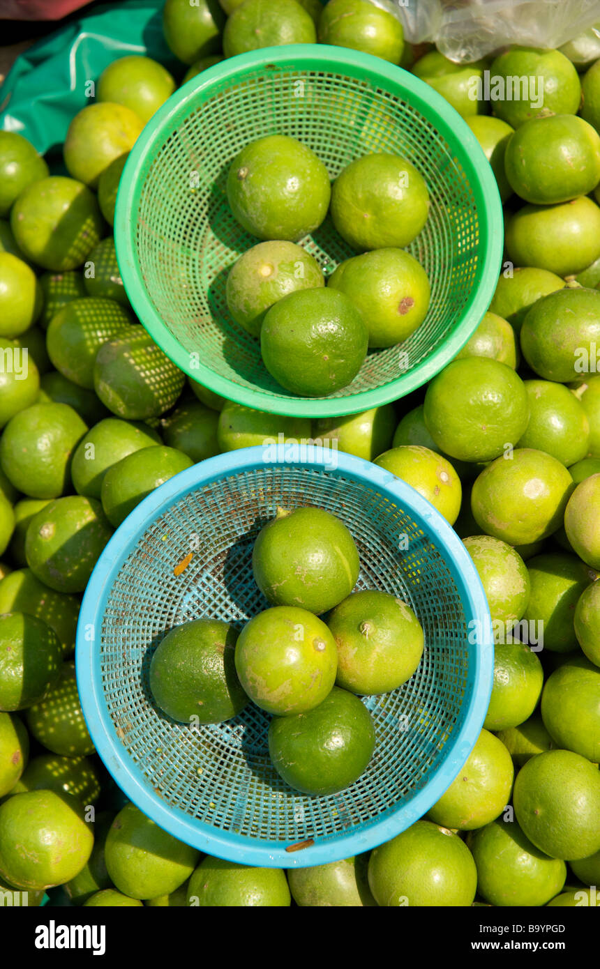 Limes for sale on a Bangkok street stall Thailand Stock Photo - Alamy