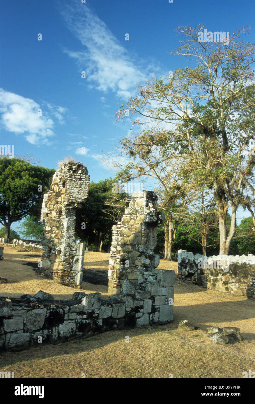 Ruins of Panama La Vieja, Panama City Stock Photo