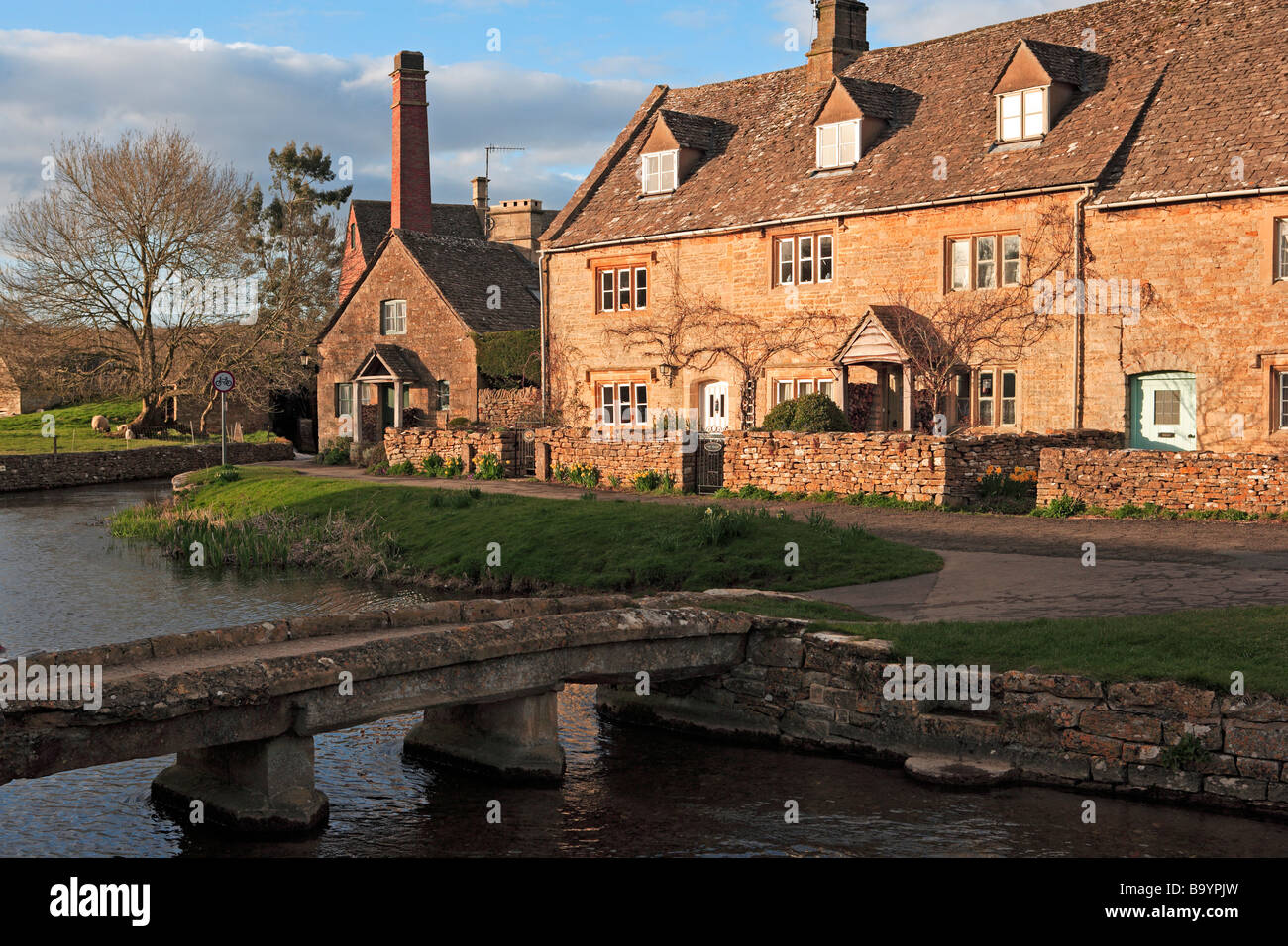Lower Slaughter and River Eye, the Cotswolds Stock Photo