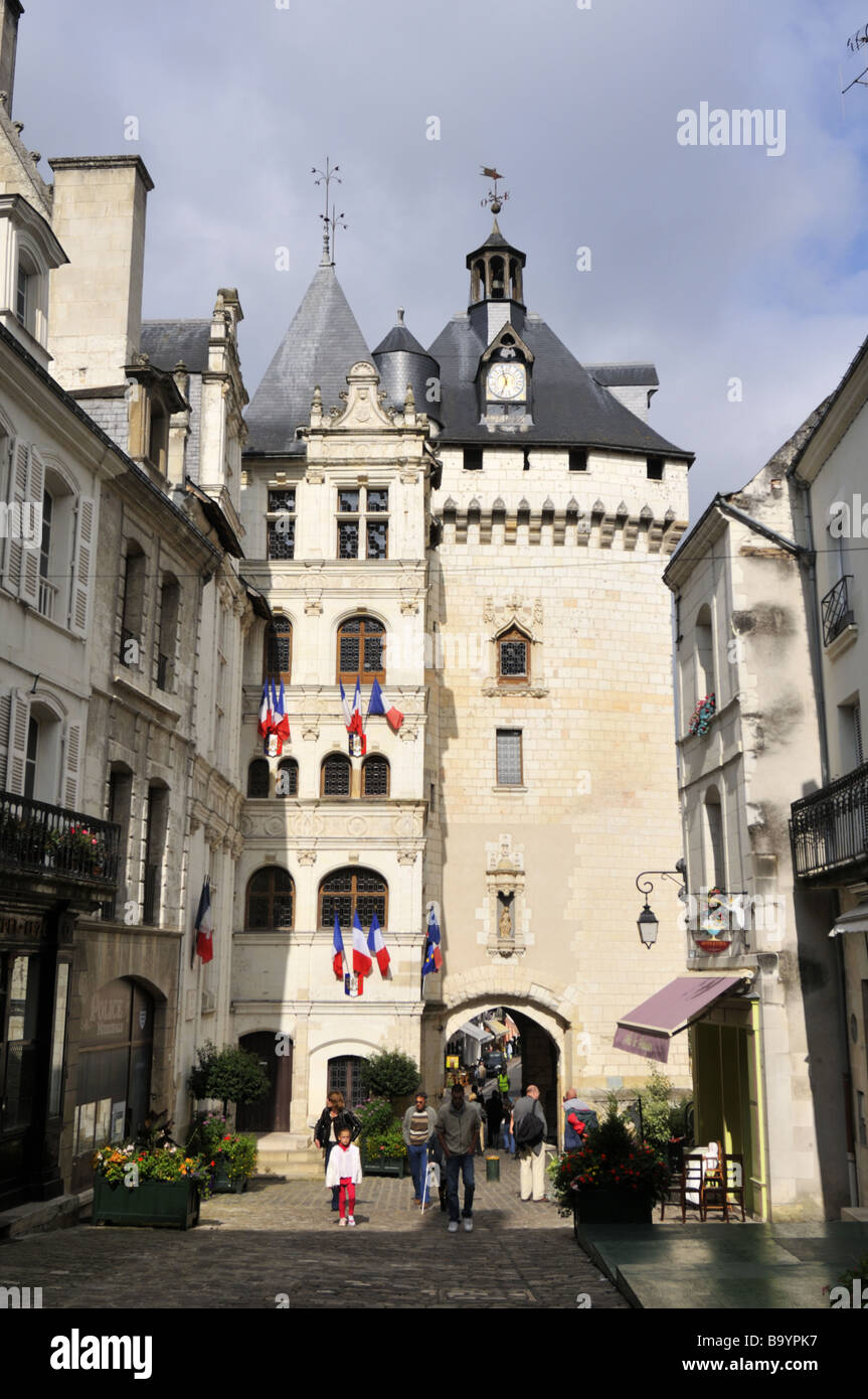France Indre-et-Loire Loches Renaissance town hall and Picois Gate Stock Photo