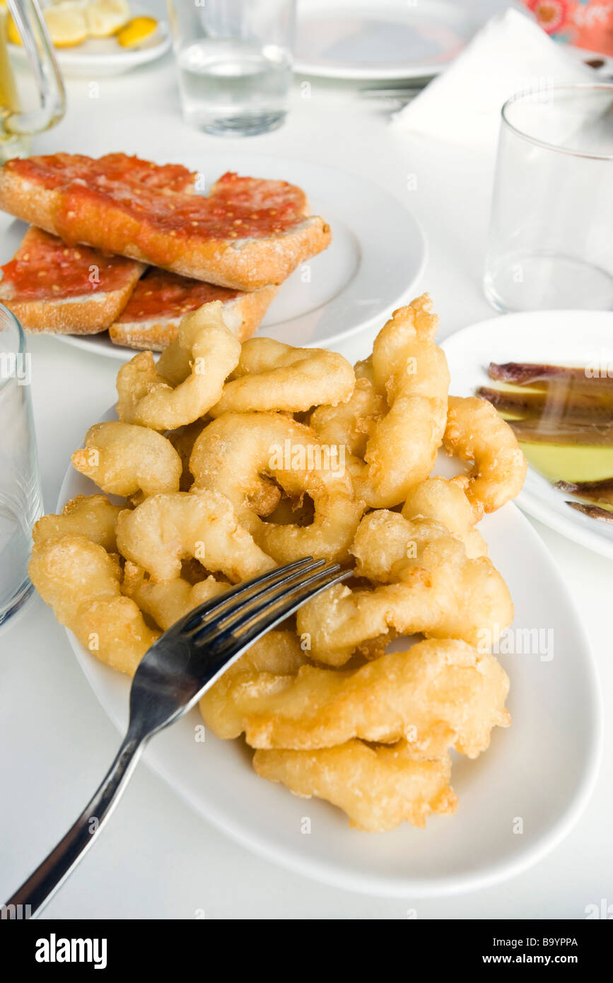 Fried calamari Stock Photo