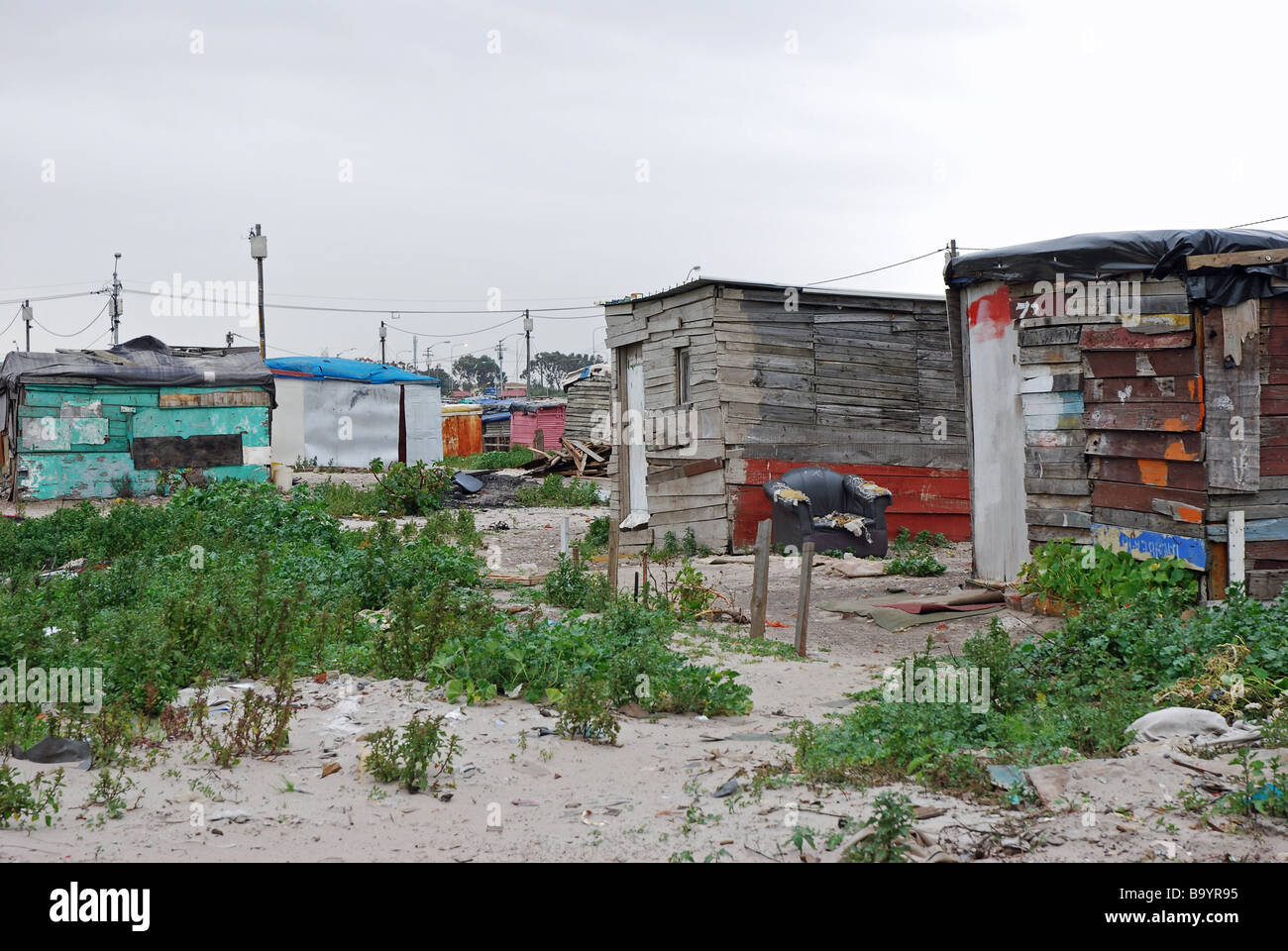 View of an informal housing zone, Langa Township, Cape Town , South