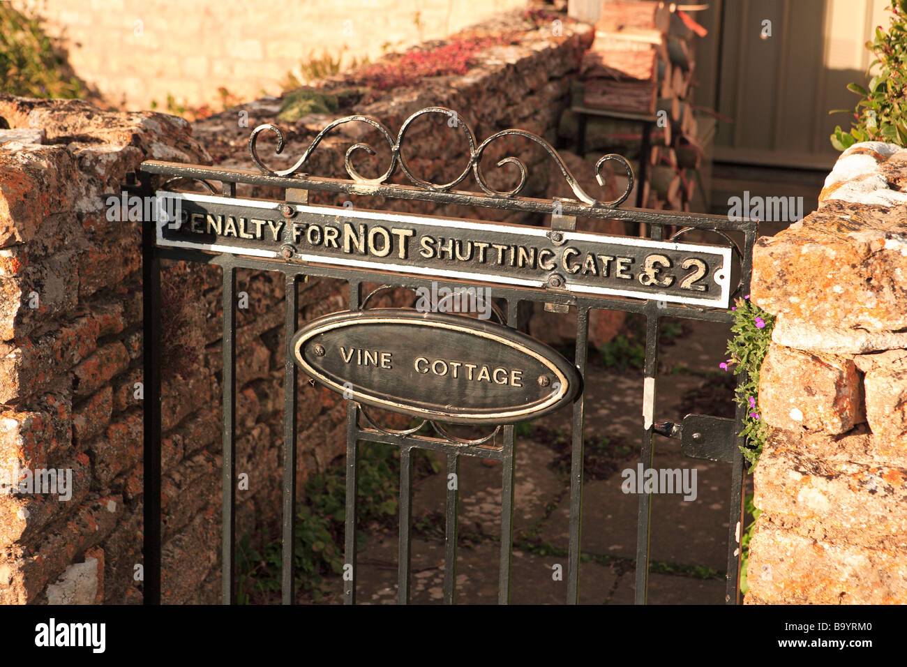 Please close the gate Stock Photo