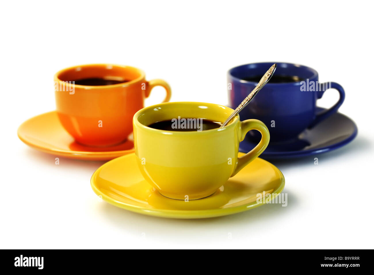 Row espresso cups Cut Out Stock Images & Pictures Alamy