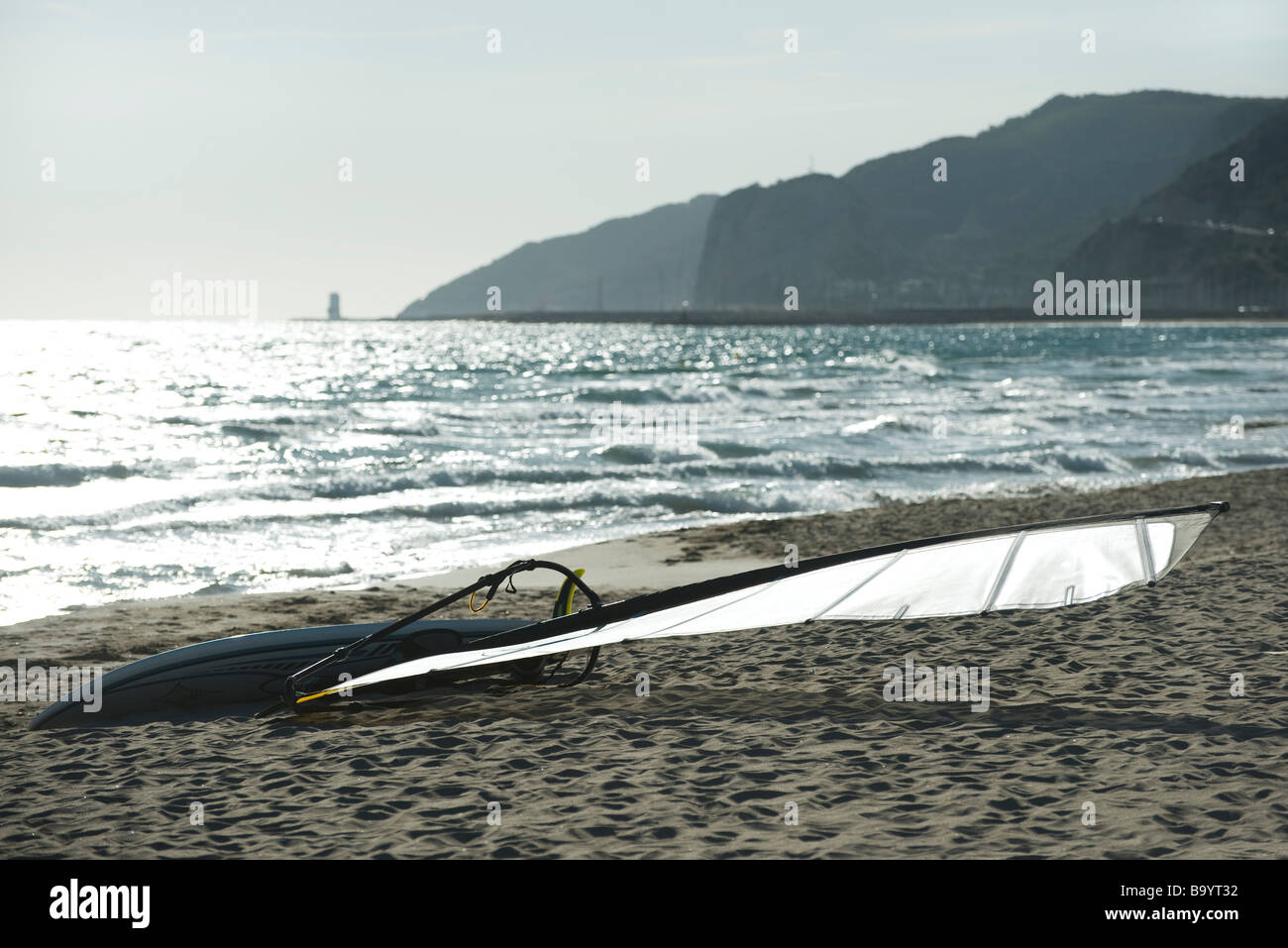 Windsurf board on beach Stock Photo Alamy