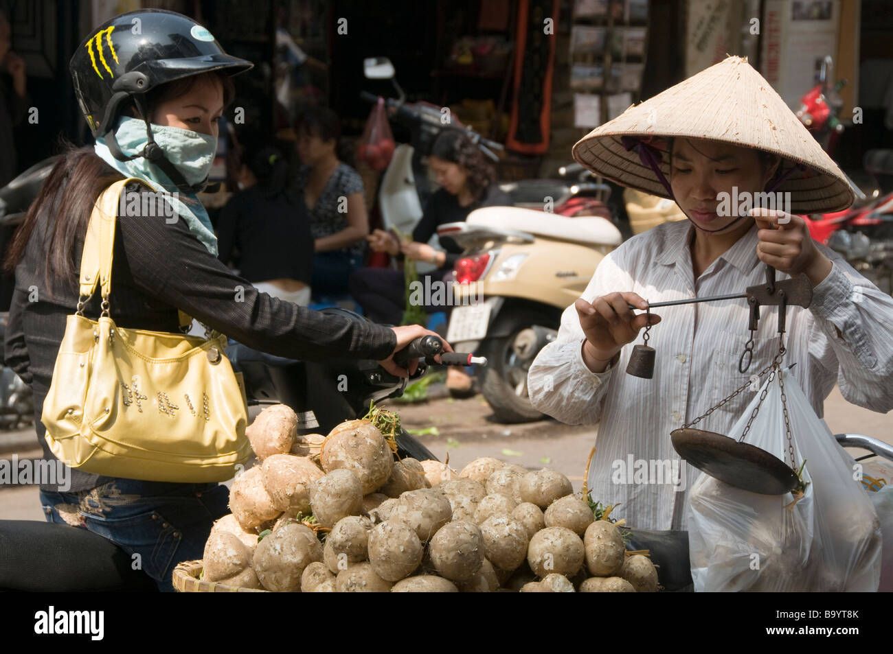 potato vendor in Hanoi Vietnam Stock Photo Alamy
