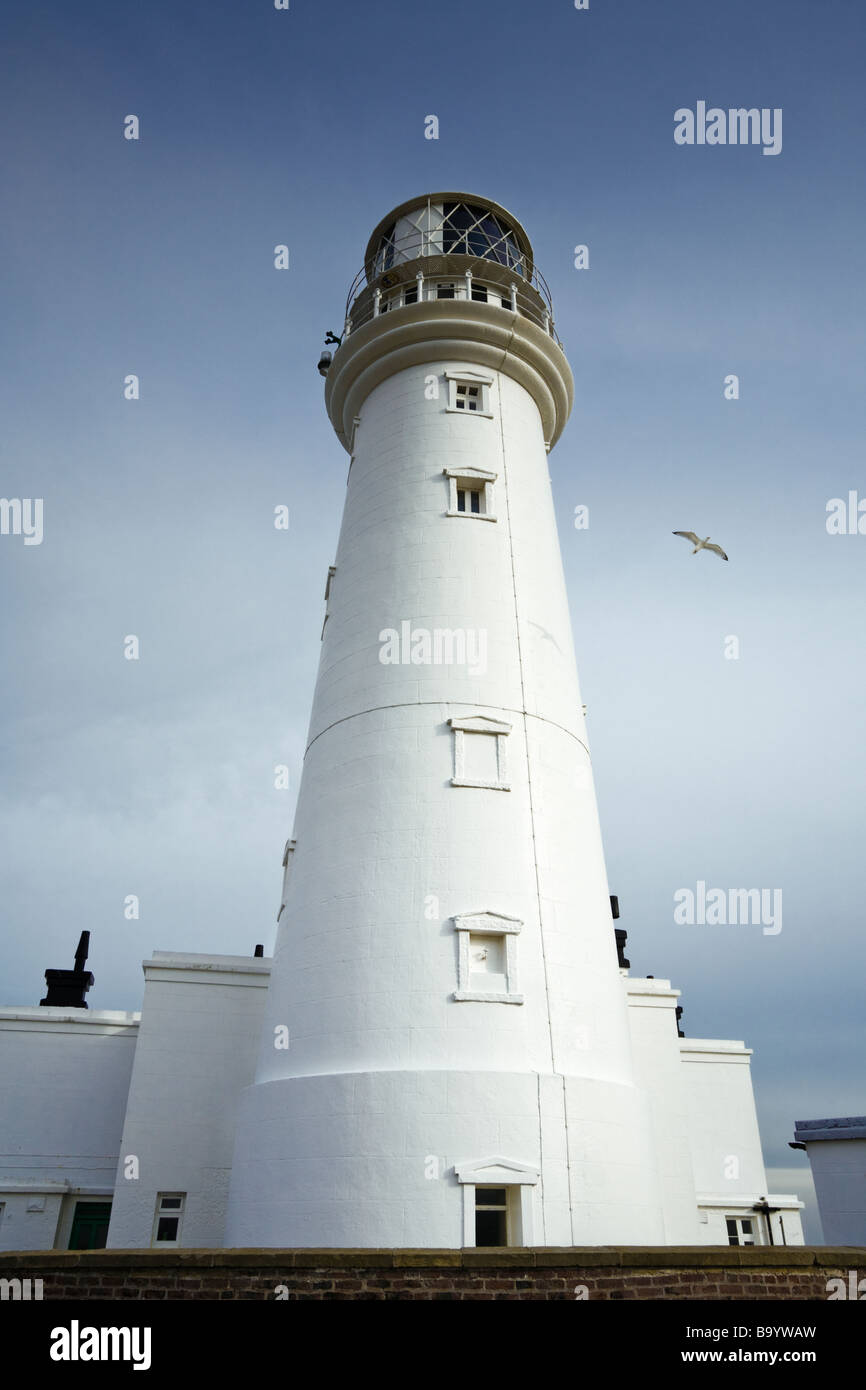 Lighthouse at Flamborough Head, Yorkshire UK Stock Photo