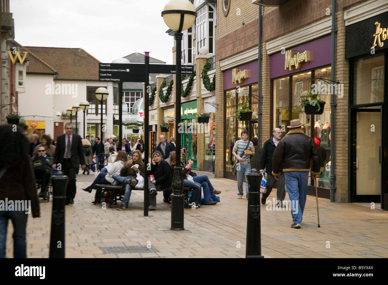Christmas Shopping Colchester Essex Stock Photo  Alamy