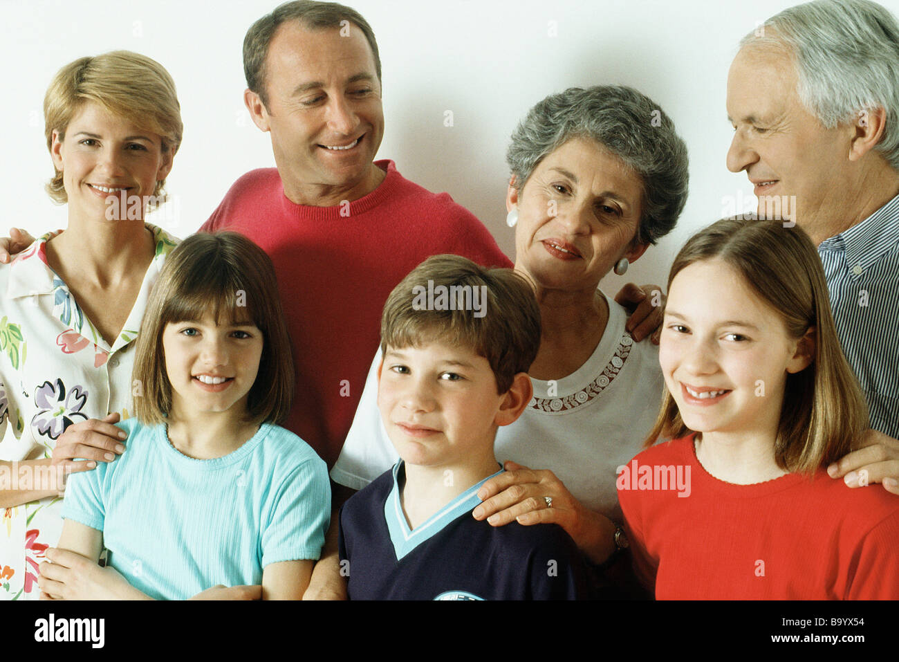 Multi-generation family portrait Stock Photo