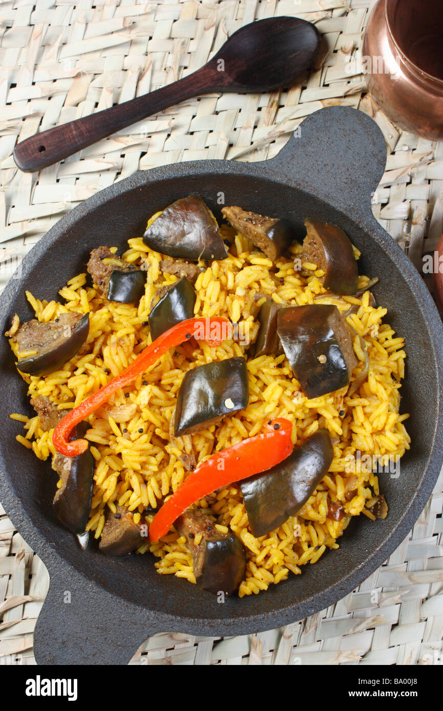 Eggplant Biryani is an Indian rice based dish in which rice and