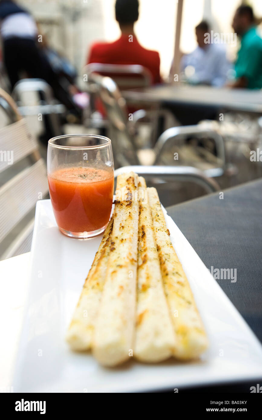 Breadsticks with dipping sauce Stock Photo Alamy