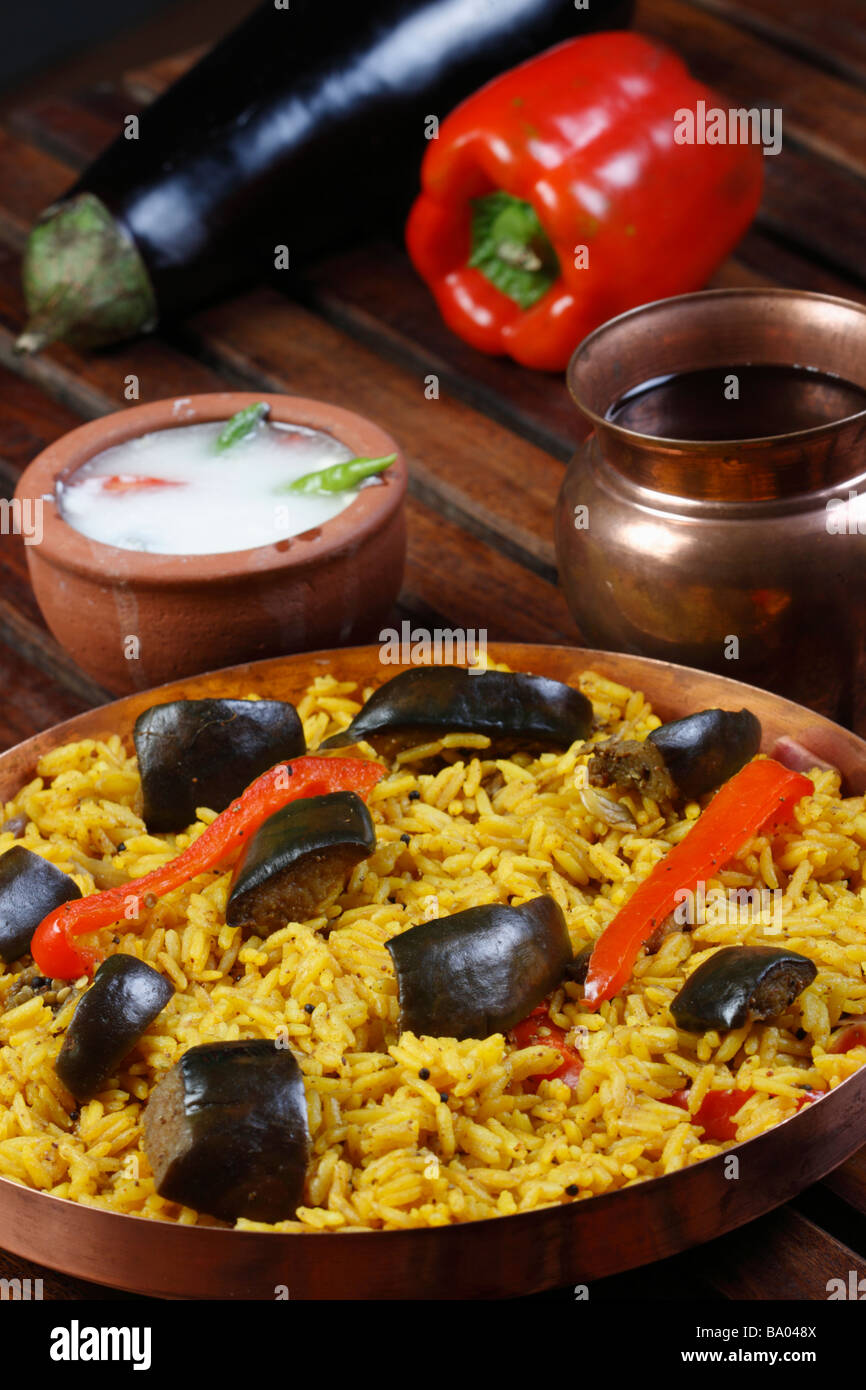 Eggplant Biryani is an Indian rice based dish in which rice and