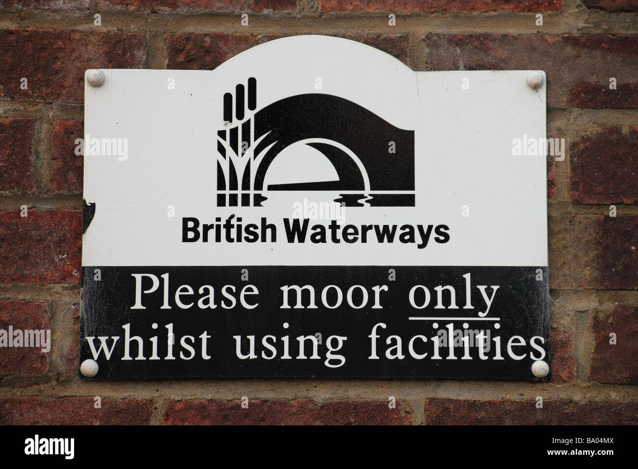 British Waterways sign Stock Photo Alamy