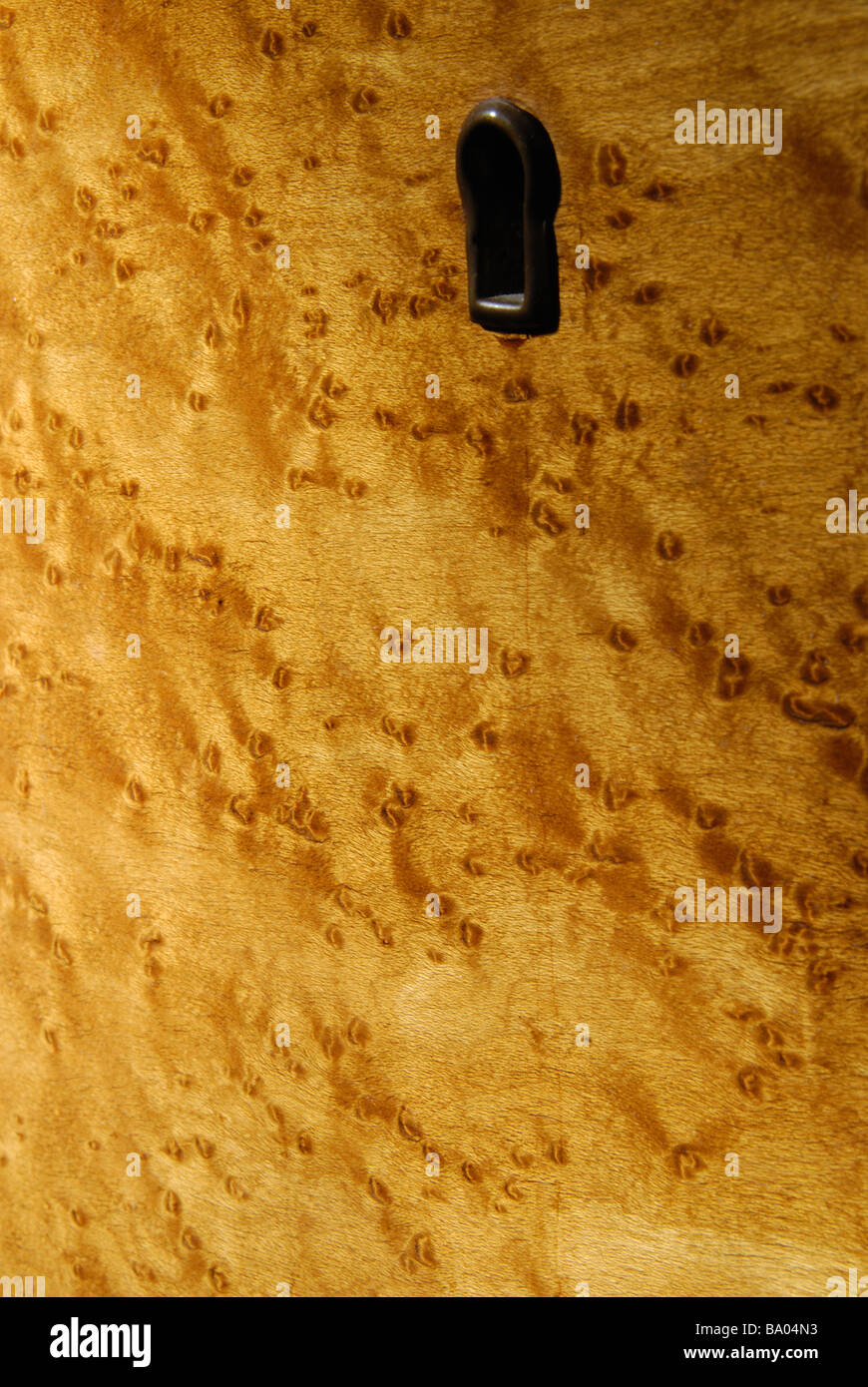 Detail of the unique wood grain of birdseye maple Stock Photo