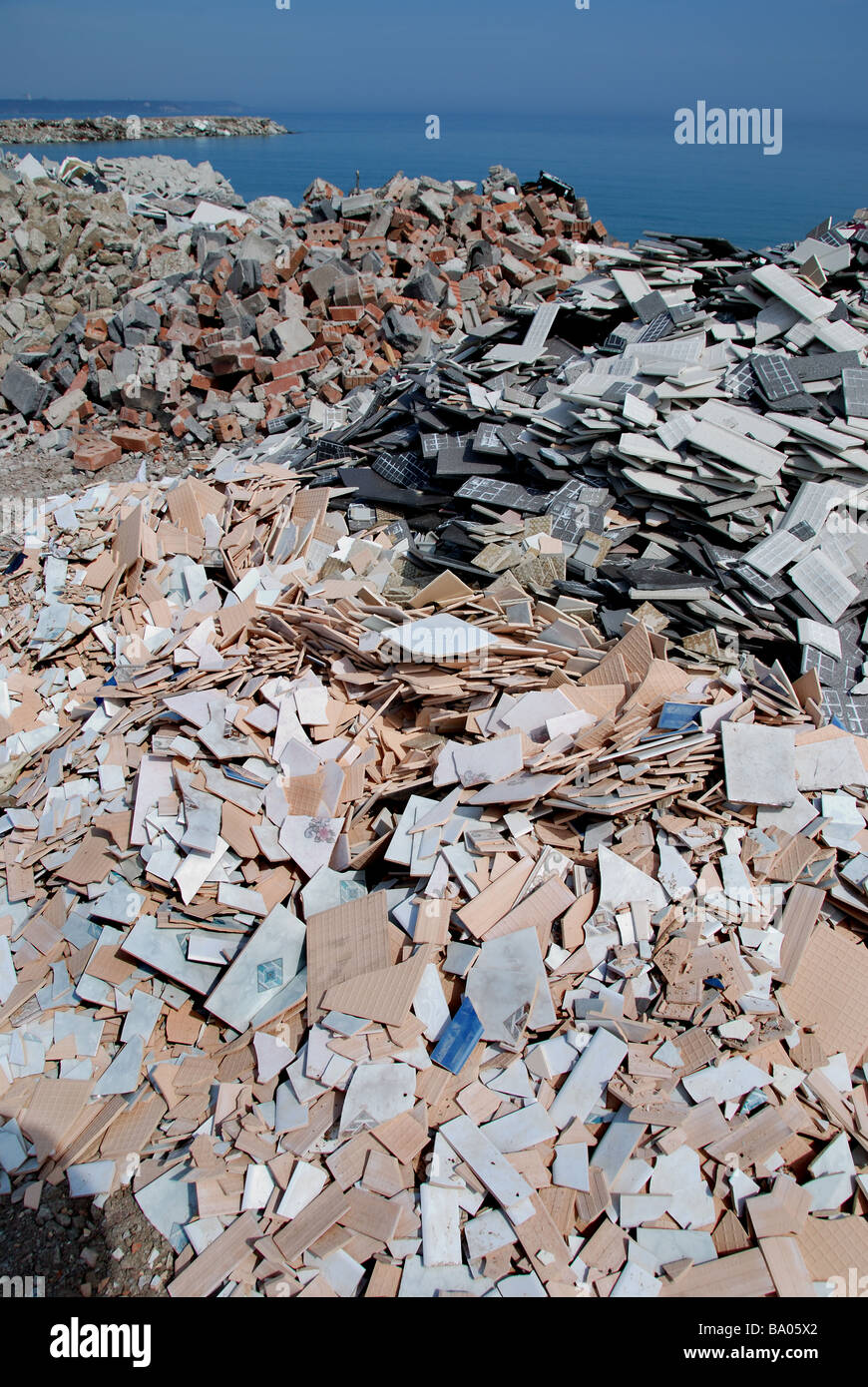Discarded building materials used to extend the leslie street spit 