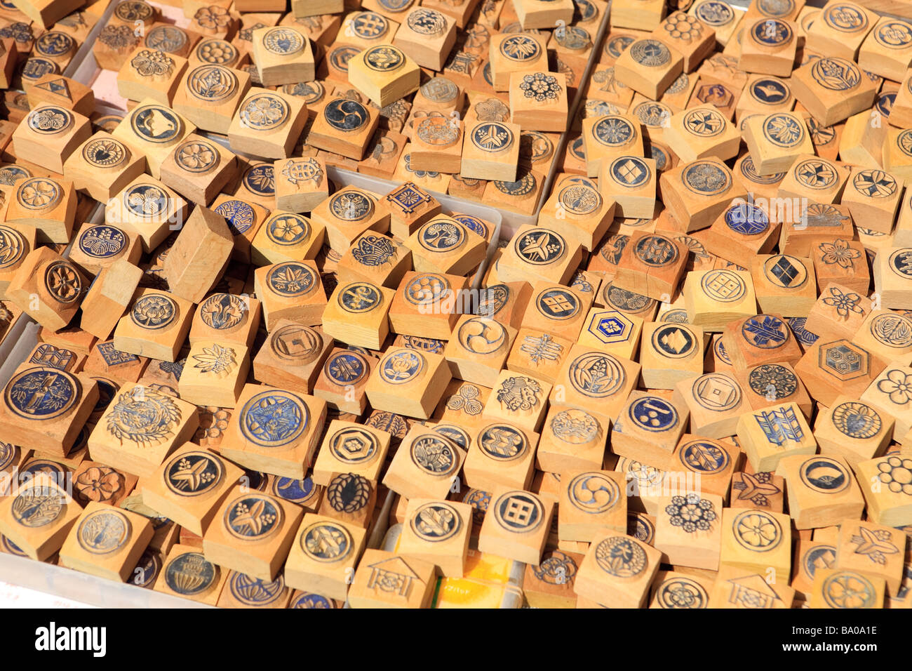 Japanese design wooden stamps Stock Photo Alamy