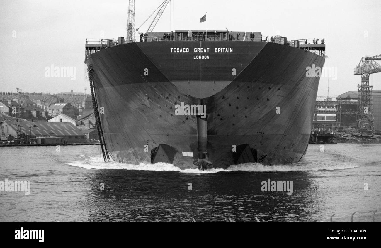 VLCC Texaco Great Britain during launch in March 1971 north east England UK Stock Photo
