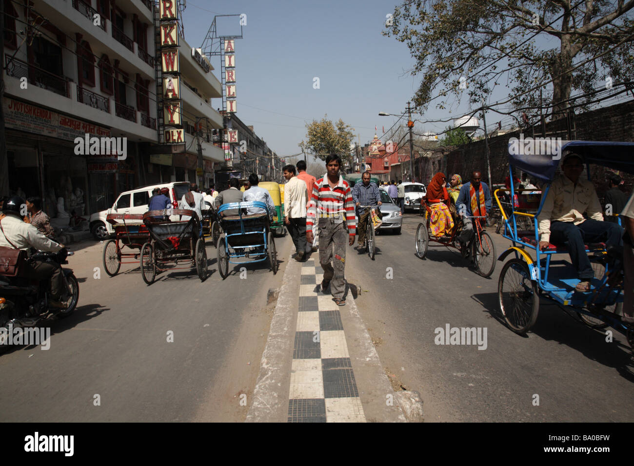 Street scene in Delhi India Stock Photo
