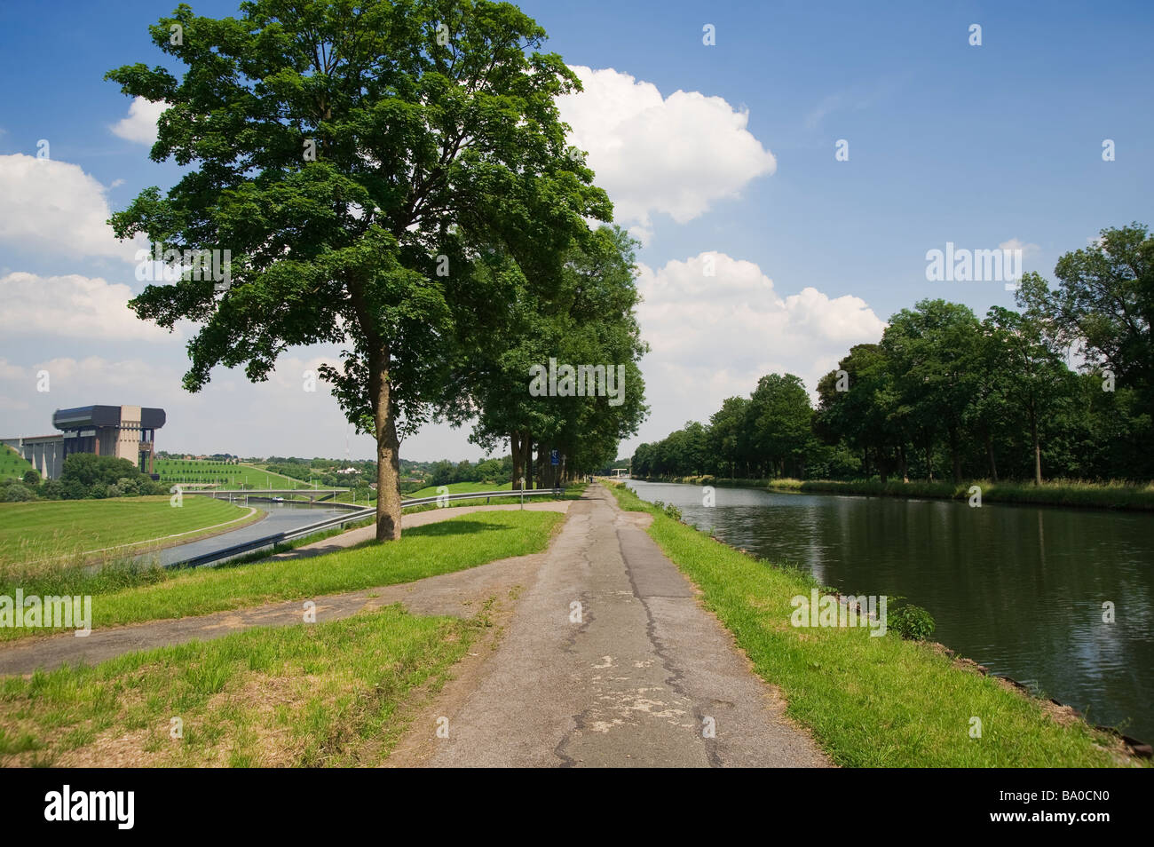 Canal du Centre Strepy Thieu Boat Lift Hainaut Province Belgium Stock Photo