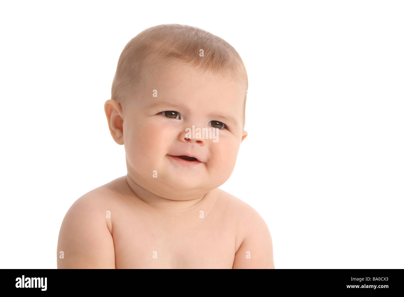 Baby on white background Stock Photo