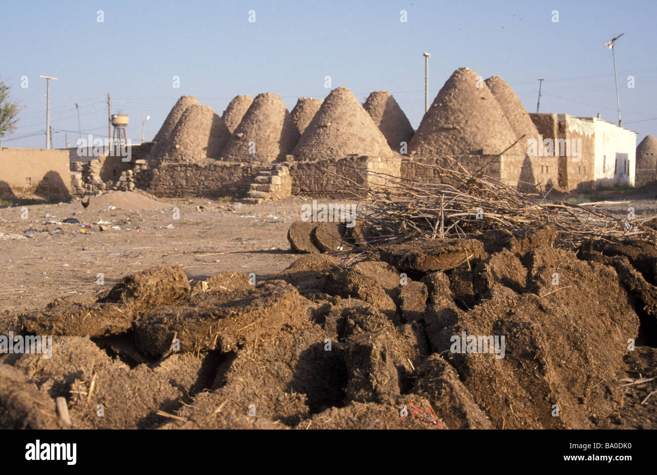 beehive houses dung bricks for fuel Harran Turkey Stock Photo
