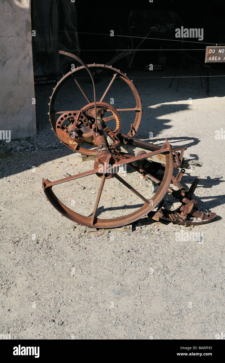 rusted old farm antique equipment Stock Photo