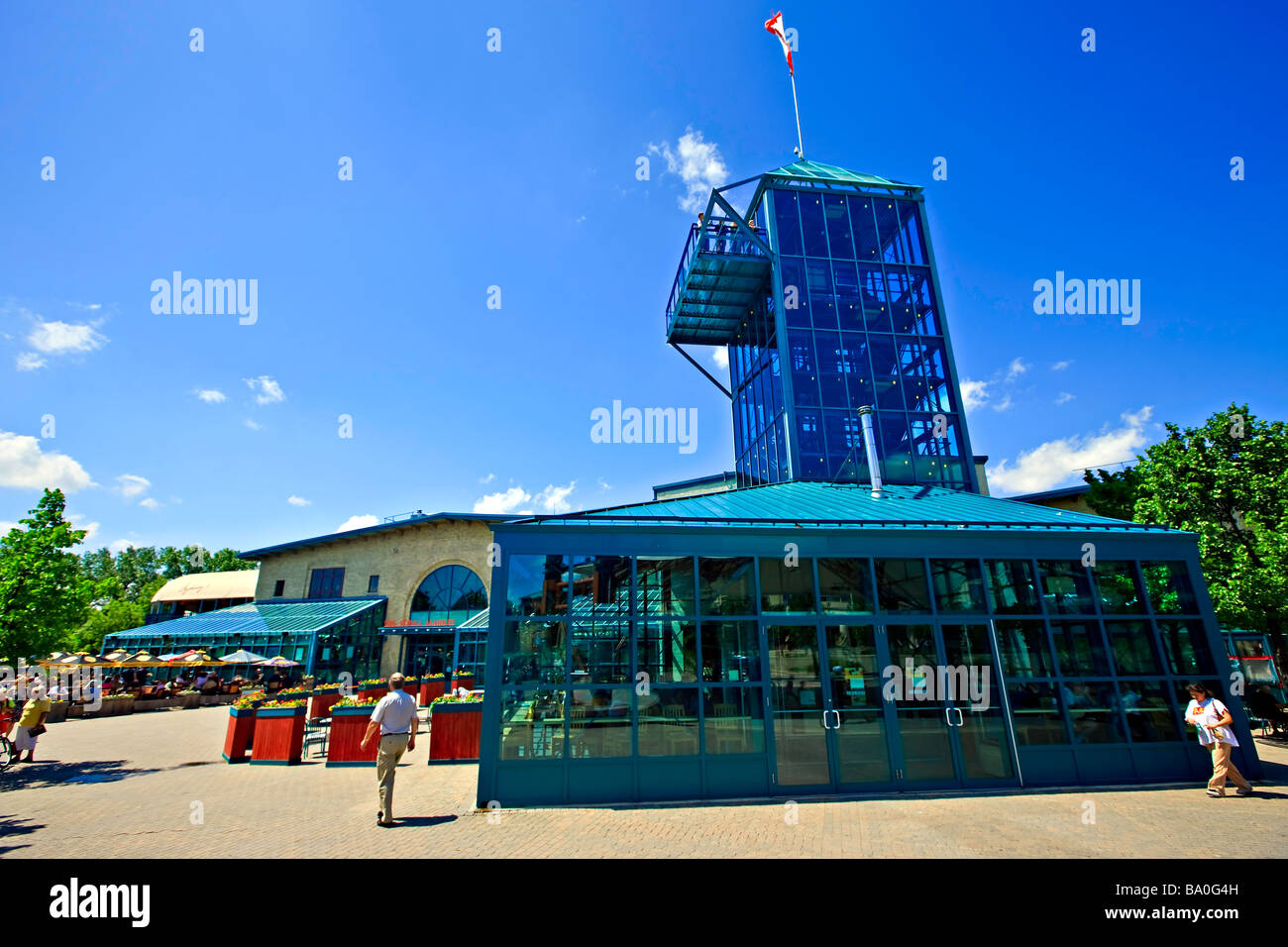 Market and Tower at the Forks a National Historic Site City of Winnipeg Manitoba Canada Stock Photo