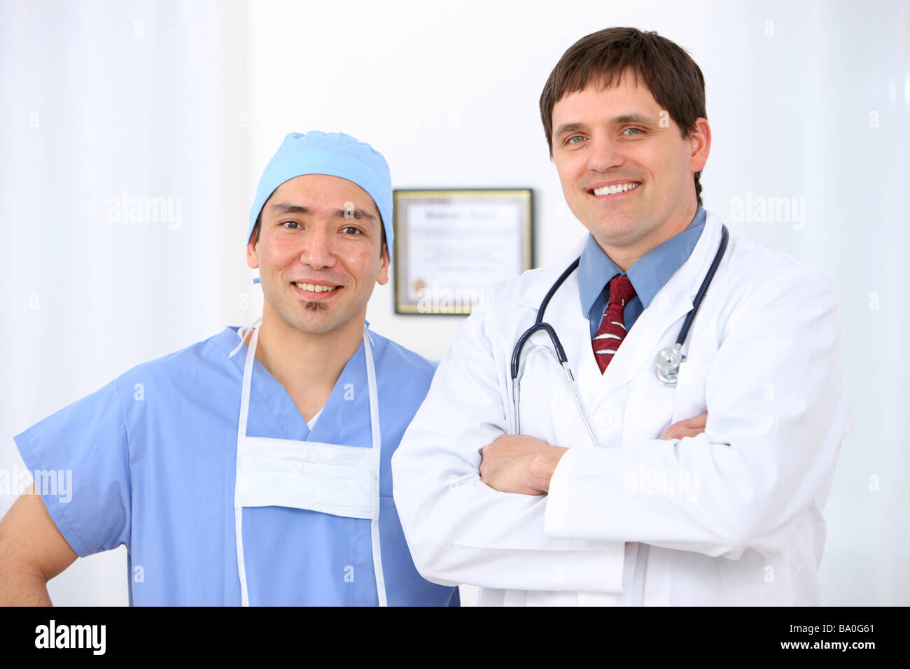 Doctor and Surgeon portrait Stock Photo